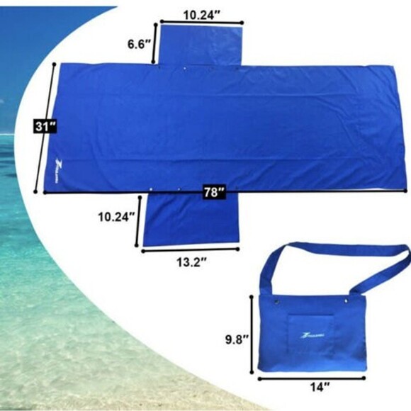 YOULERBU lounge chair cover Blanket Microfiber Beach Pool Swimming Pool Blue - Picture 2 of 8